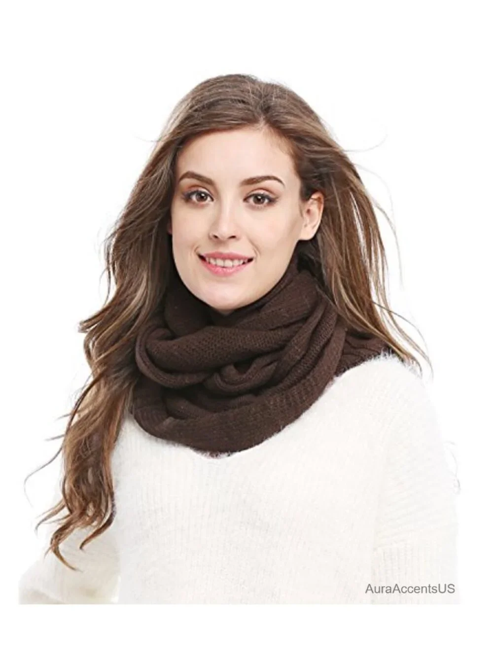 Knitted Infinity Scarf Hoodie - Warm Winter Wrap